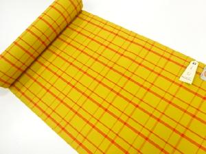 アンティーク　格子模様織出し着尺反物